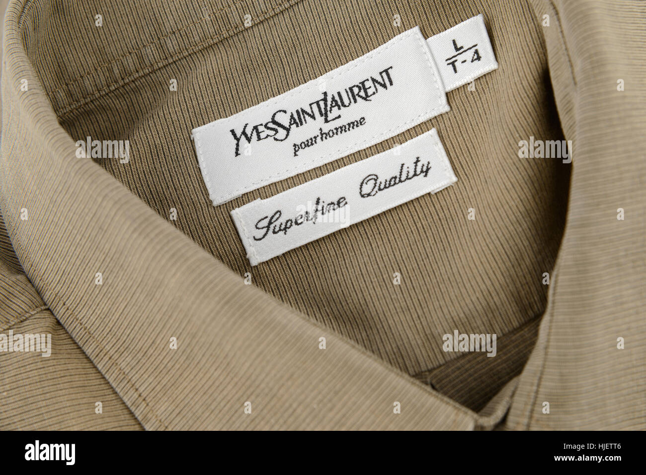 Yves saint laurent label in shirt hi-res stock photography and