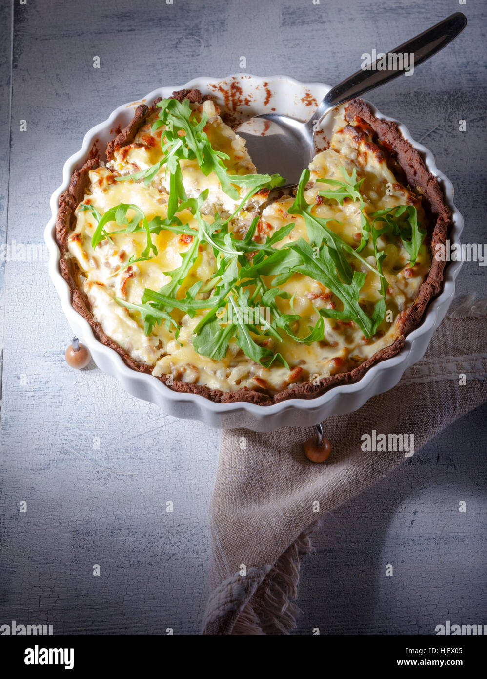 Cheese and vegetable quiche Stock Photo Alamy