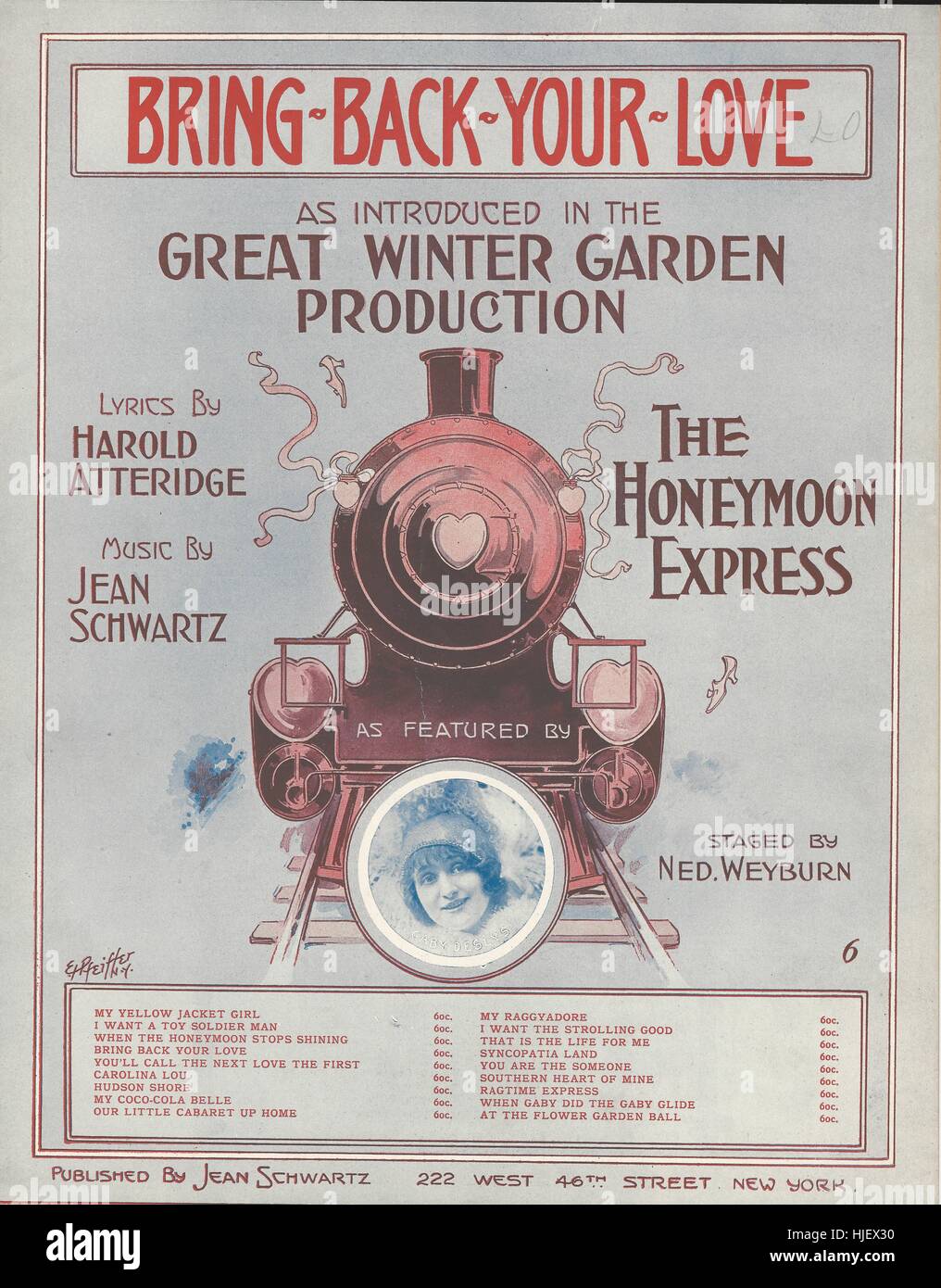 'The Honeymoon Express' 1913 Musical Sheet Music Cover Stock Photo