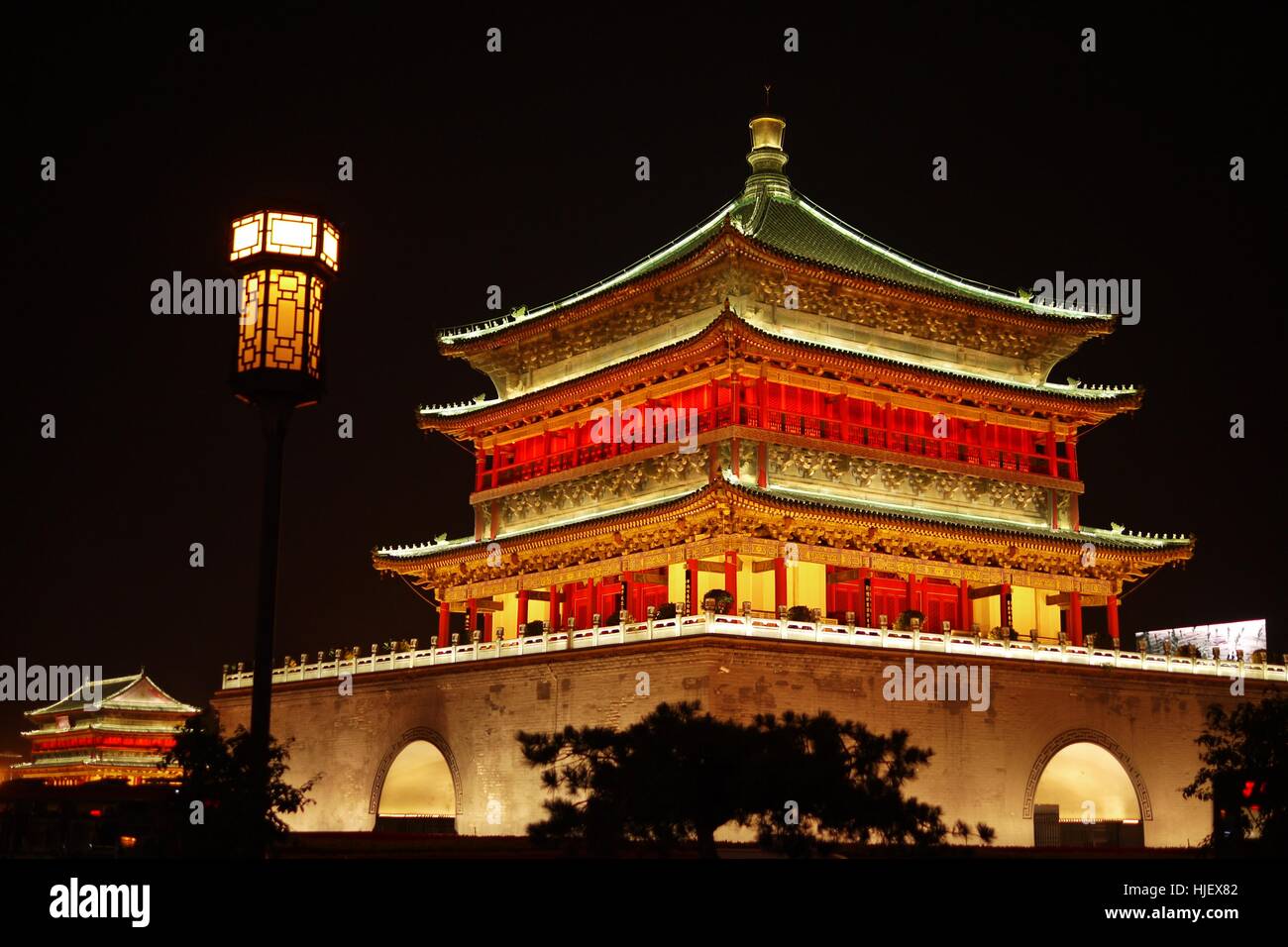Bell tower of Xi'an, Tang dynasty architecture style, China Stock Photo