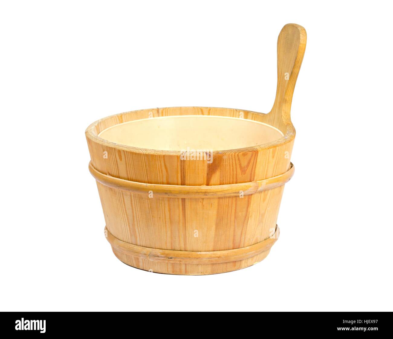 isolated, bucket, wooden, sauna, simple, spa, mineral spring, medicinal spring, Stock Photo