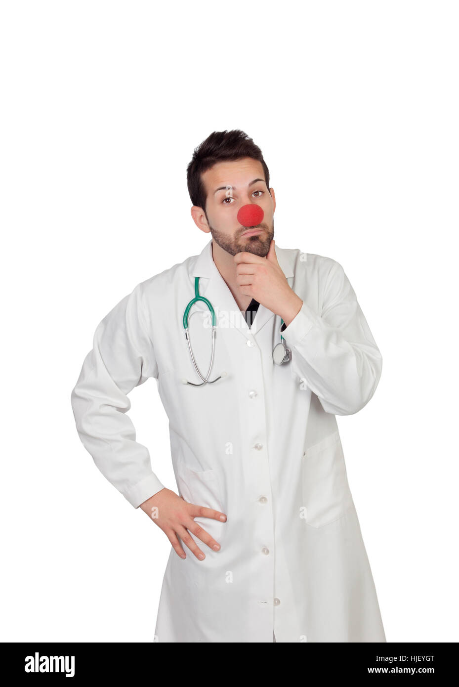 doctor, physician, medic, medical practicioner, think, thoughts, chin, doctor, Stock Photo