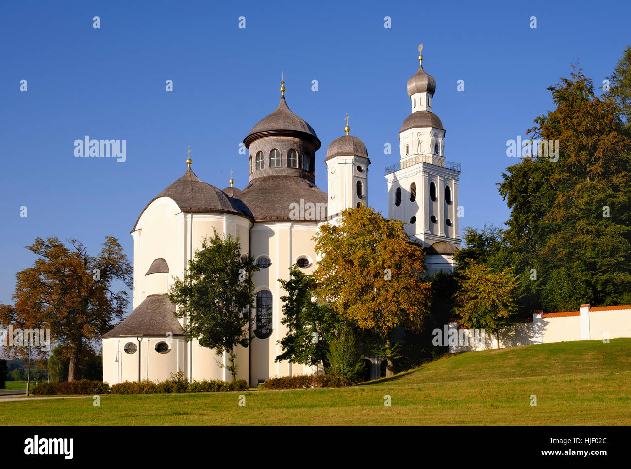Pilgrimage church Maria Birnbaum, Sielenbach, Swabia, Bavaria, Germany Stock Photo
