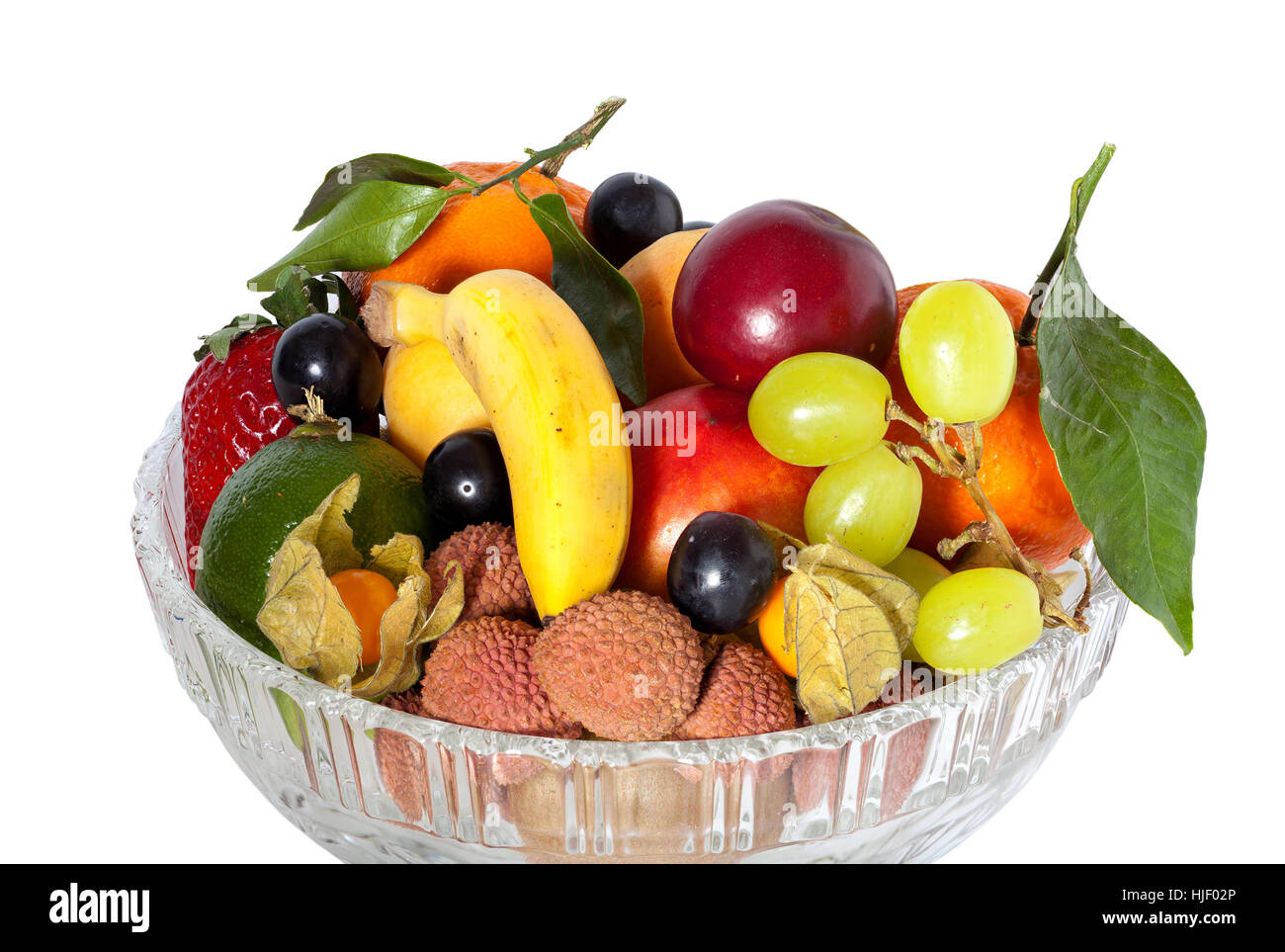 glass bowl with fruit - glass bowl with fruits Stock Photo - Alamy