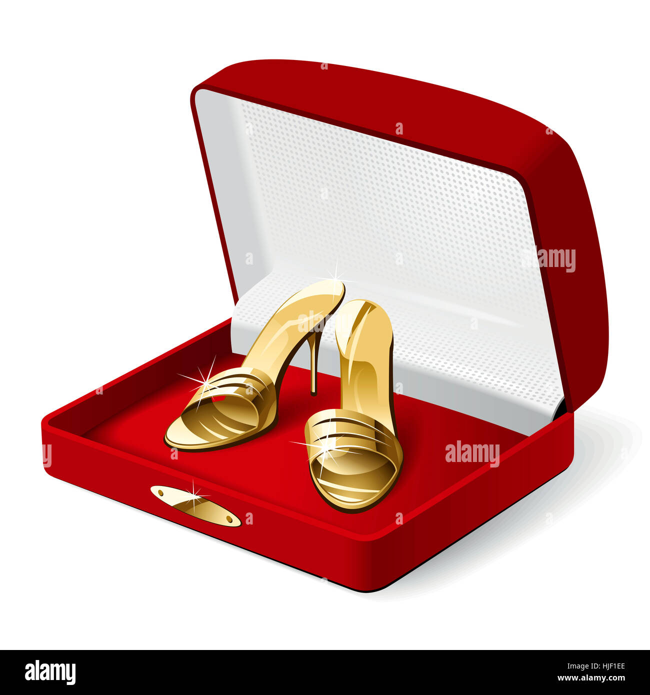 present, shoes, gift, box, boxes, imagining, surprise, gold, red