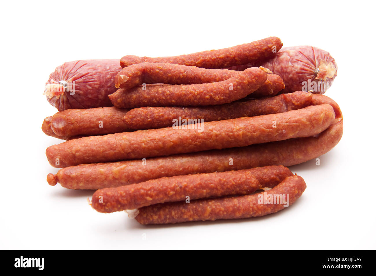 cabanossi with garlic salami Stock Photo Alamy