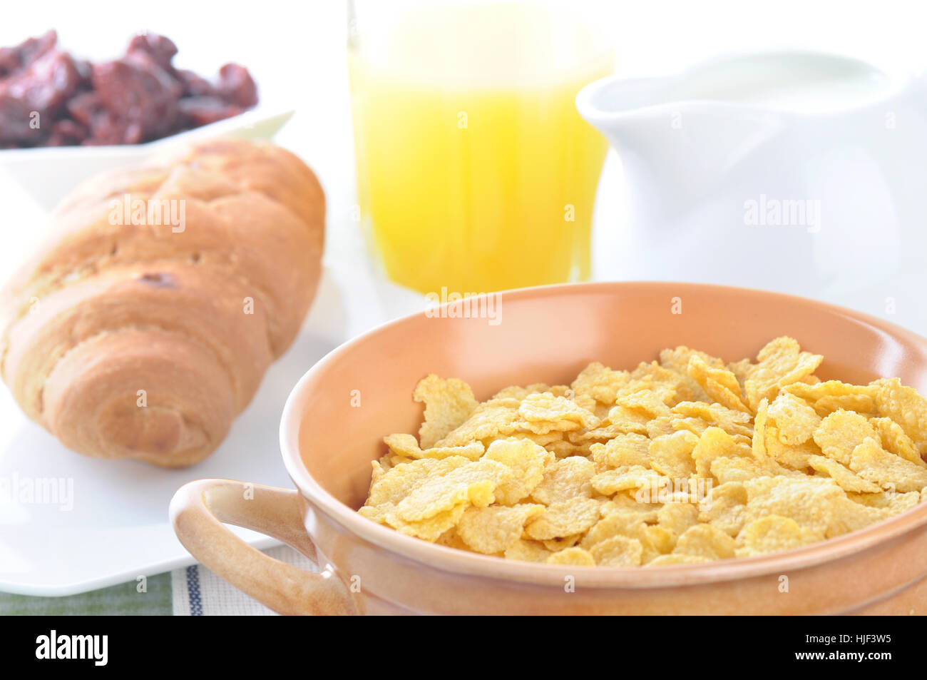 orange, fruit, milk, juice, corn, flake, hairline crack, flakes, food