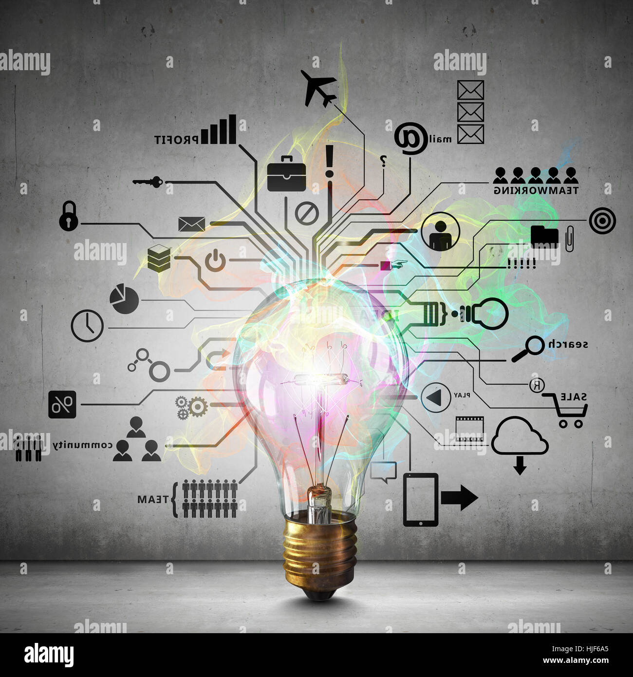 Cloud light bulb glowing icon hi-res stock photography and images - Alamy