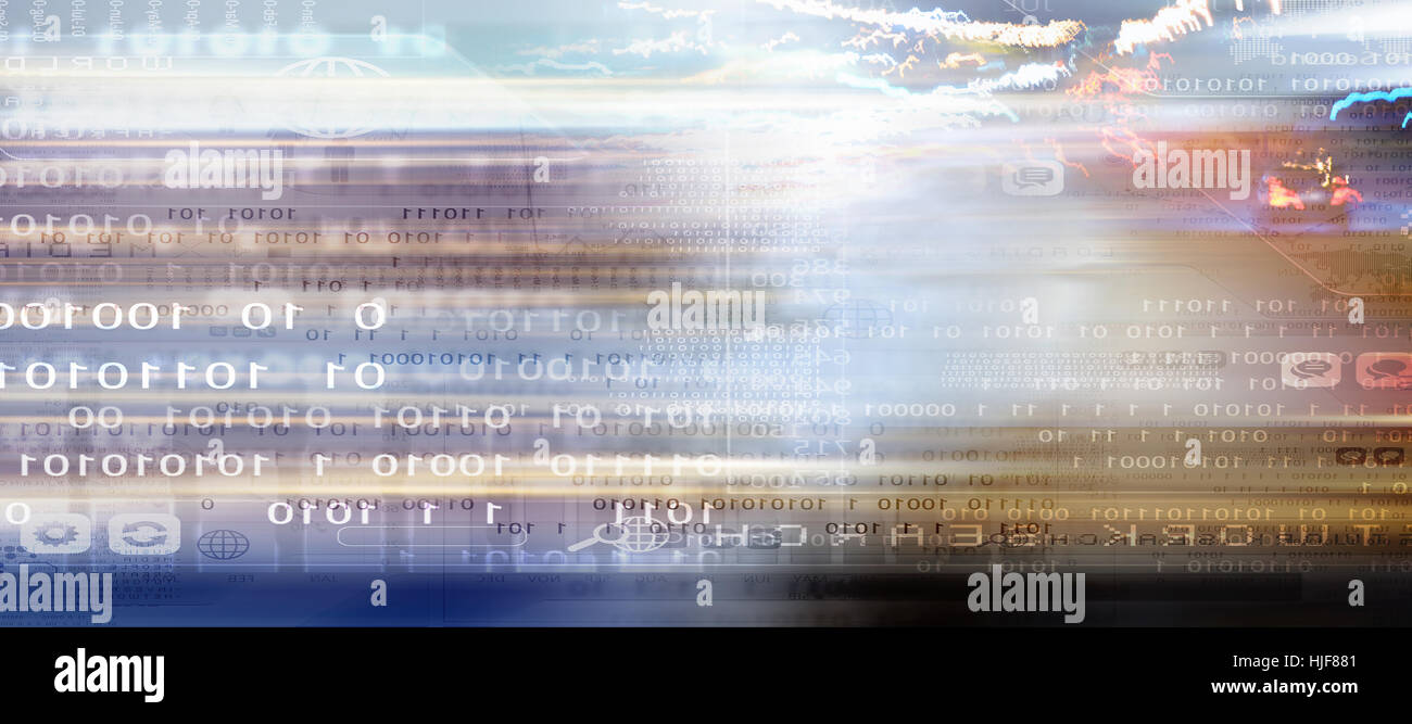 Background abstract image with binary code and icons Stock Photo - Alamy