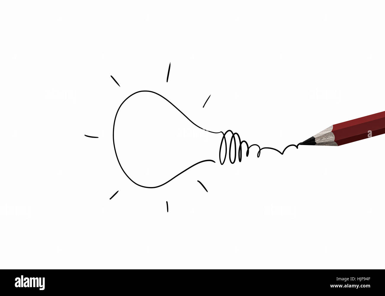 Idea concept image with pencil drawing light bulb Stock Photo - Alamy
