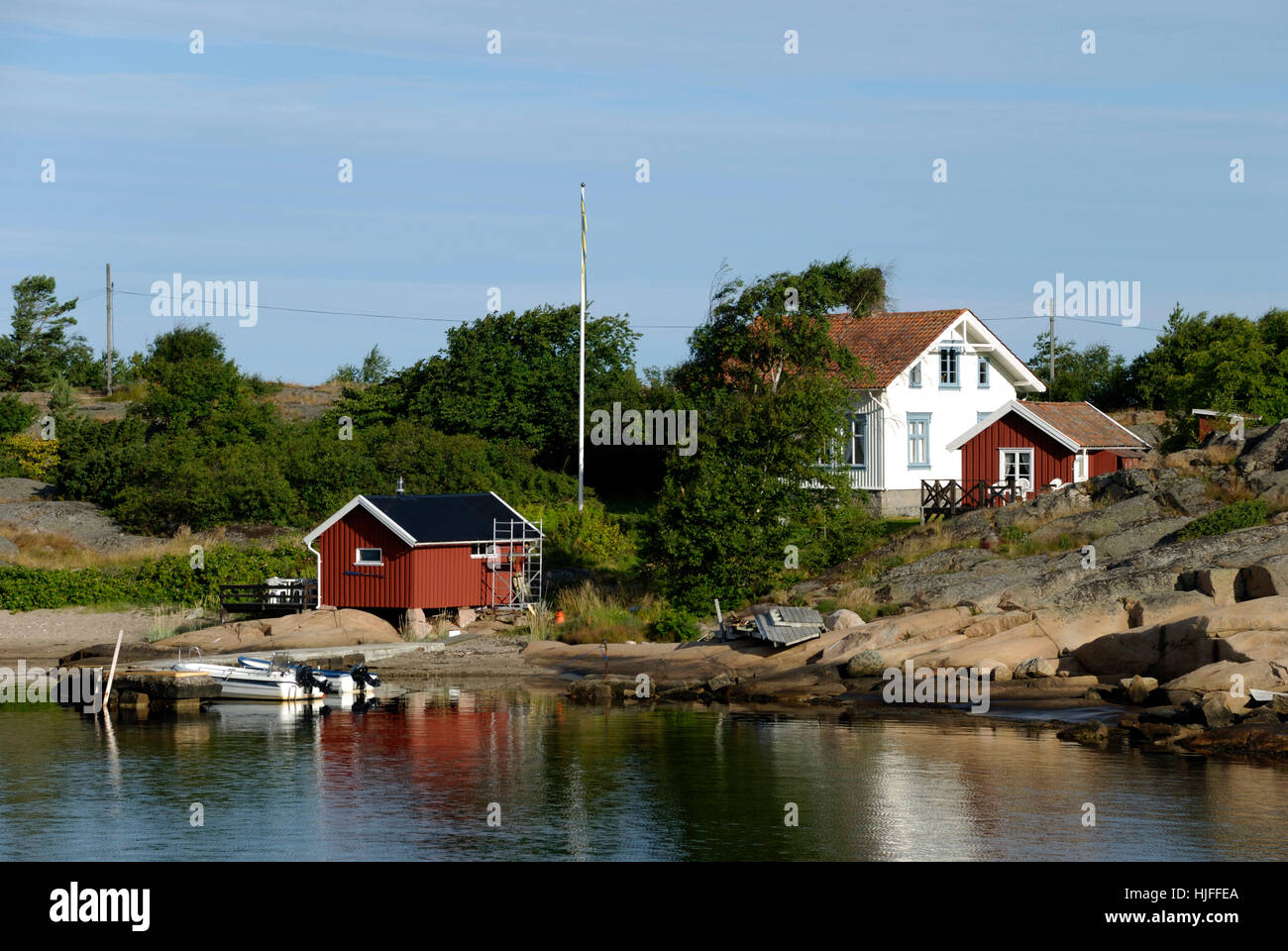 cottage on the archipelago island off strmstad Stock Photo