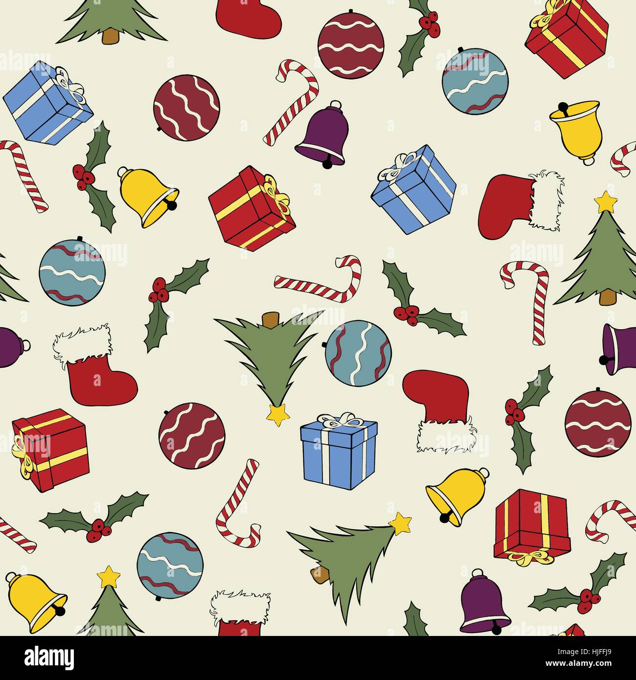 Christmas background with traditional elements Stock Vector Image & Art