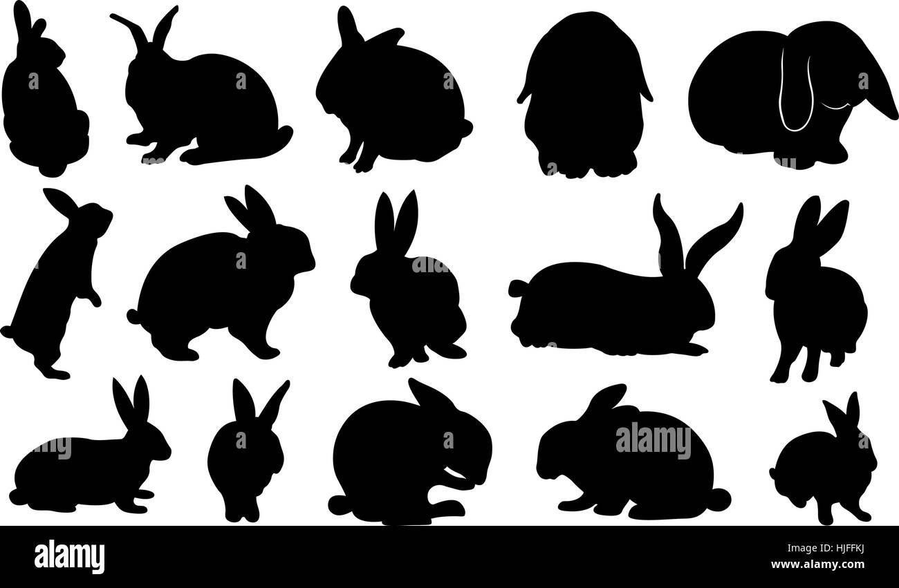 Download Easter bunny silhouette set isolated Stock Vector Art ...