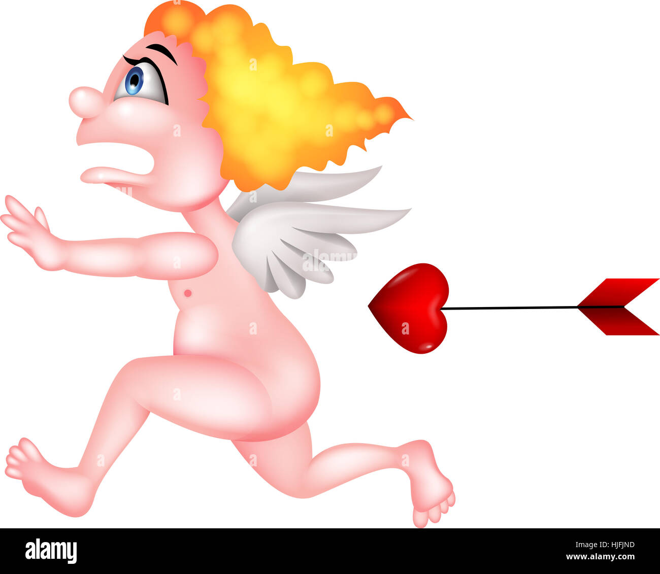 scary, cupid, cartoon, arrow, sport, sports, run, running, runs, fairy, laugh, Stock Photo