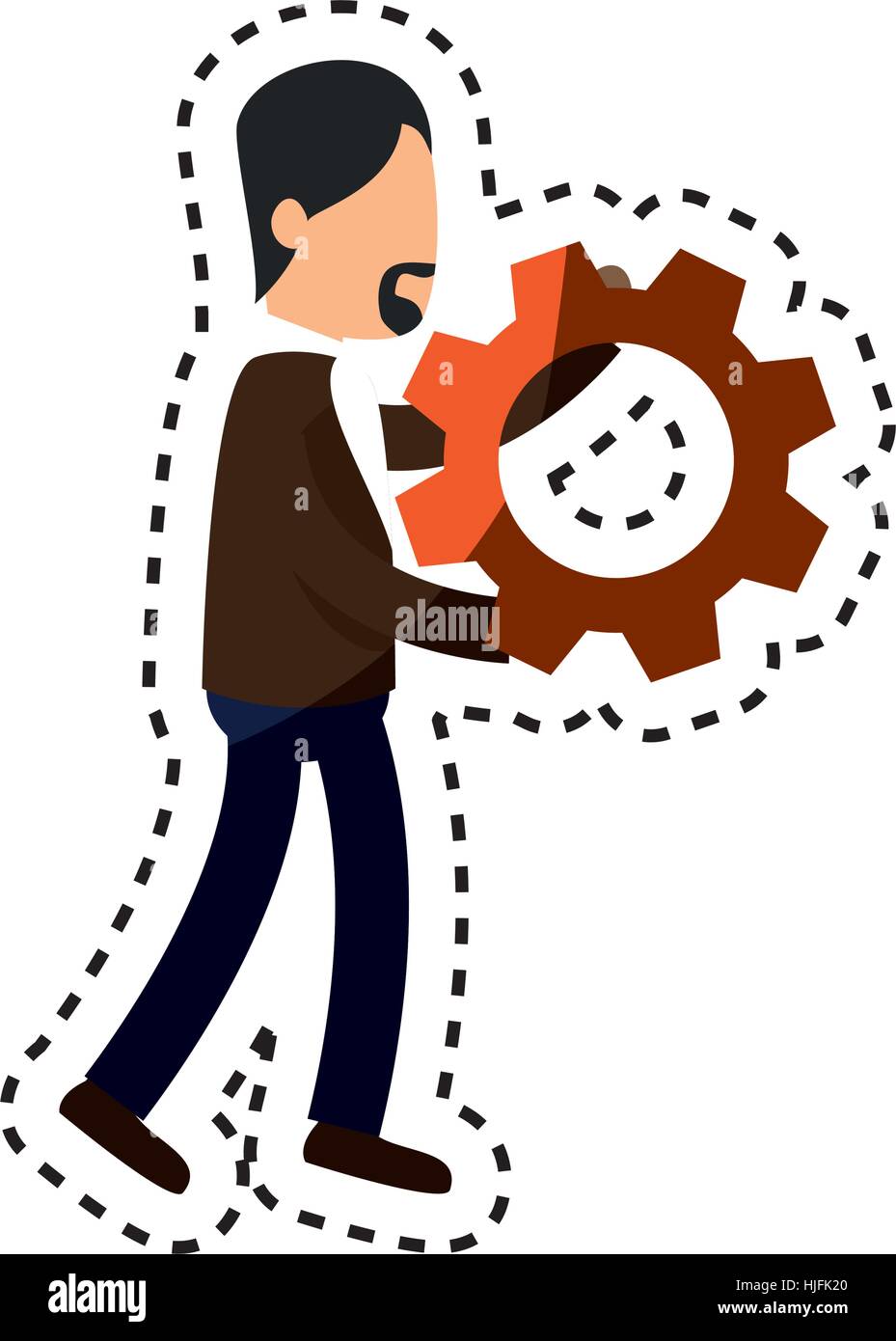 Businessman gear avatar character hi-res stock photography and images ...