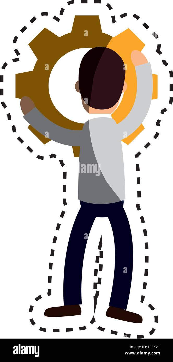 Businessman gear avatar character hi-res stock photography and images ...