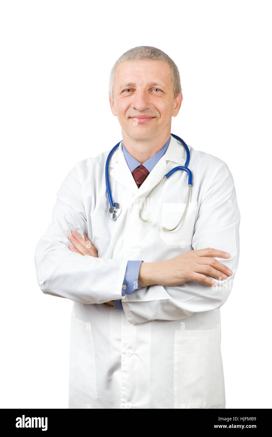 Smiling mature doctor phonendoscope hi-res stock photography and images ...