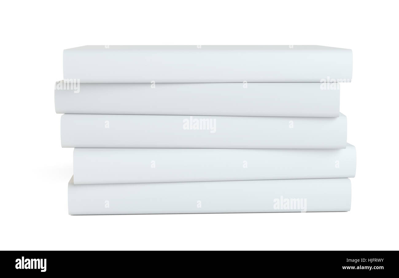 Collection of blank white books Stock Photo Alamy
