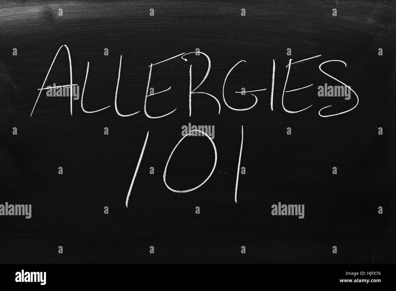 The words "Allergies 101" on a blackboard in chalk Stock Photo Alamy
