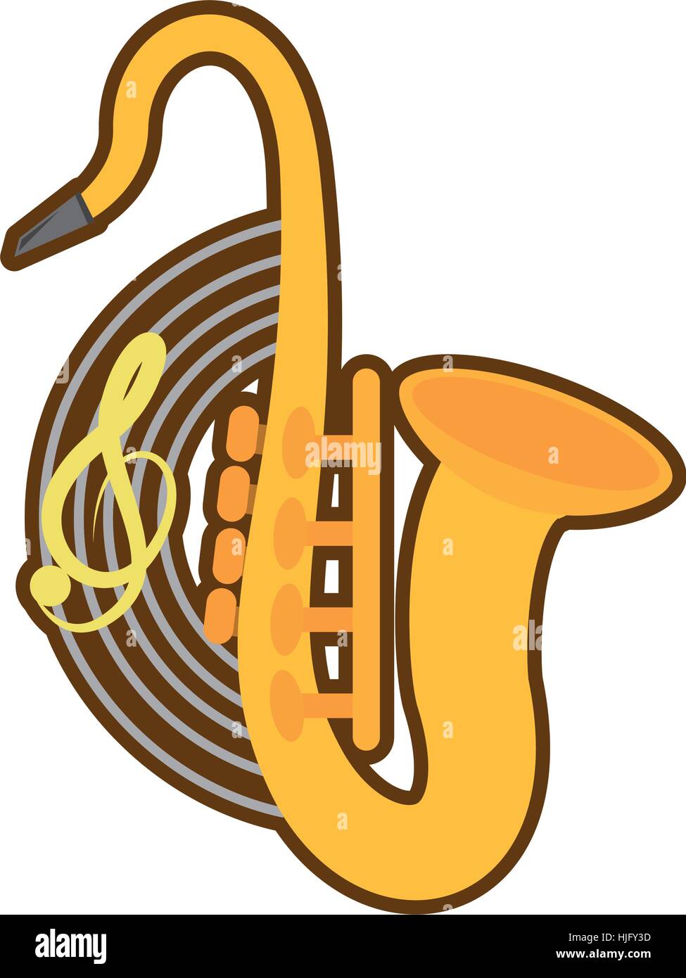 cartoon saxophone musical instrument wind vector illustration eps 10 Stock  Vector Image & Art - Alamy