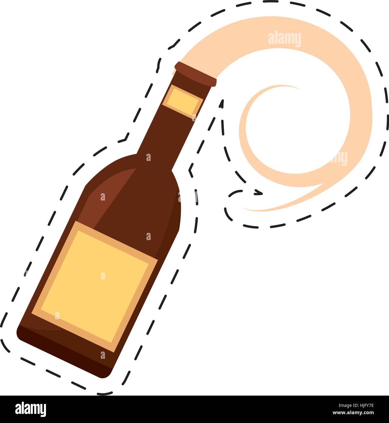 beer bottle drink pour dot line vector illustration eps 10 Stock Vector