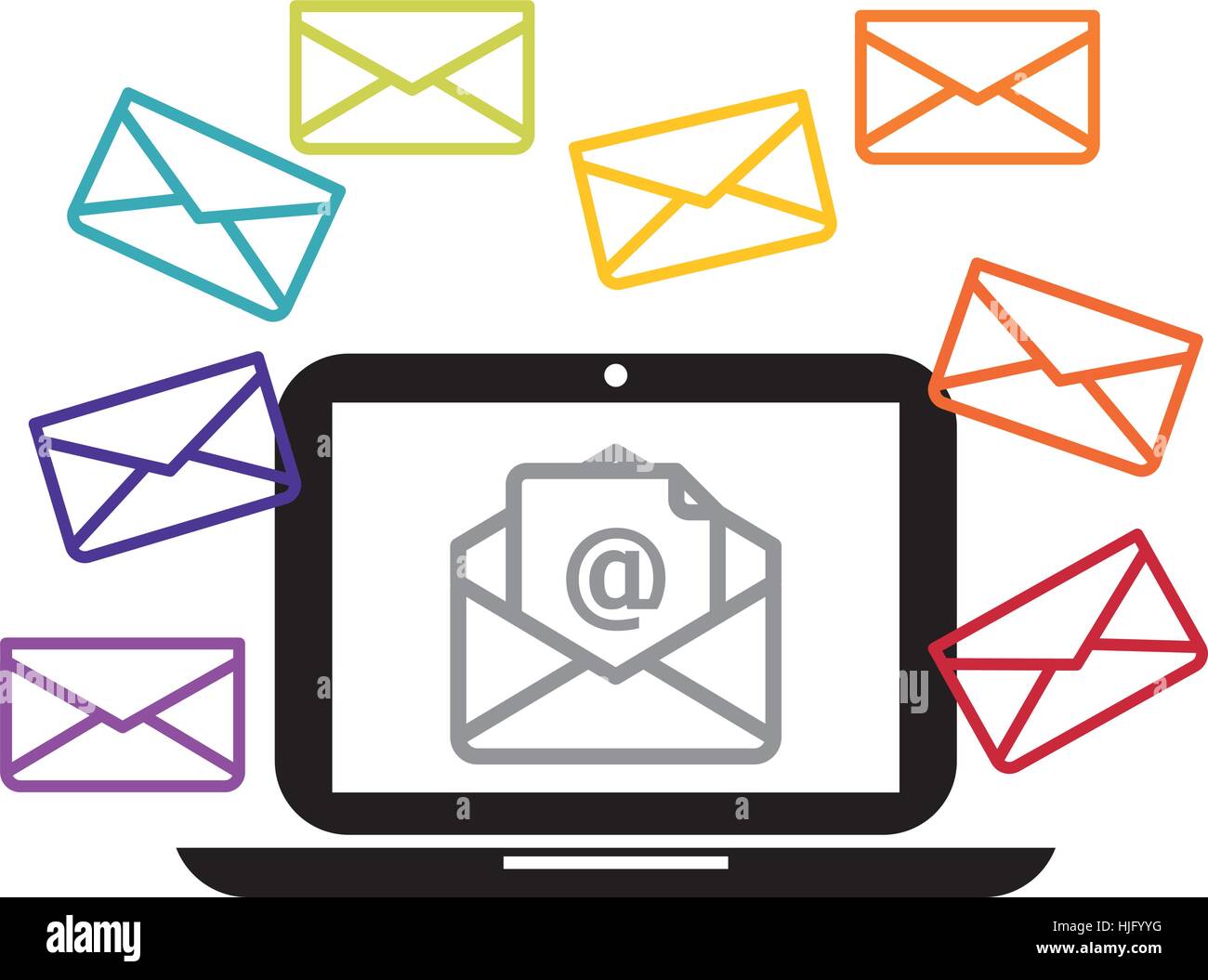 email related icons image full color vector illustration design Stock ...