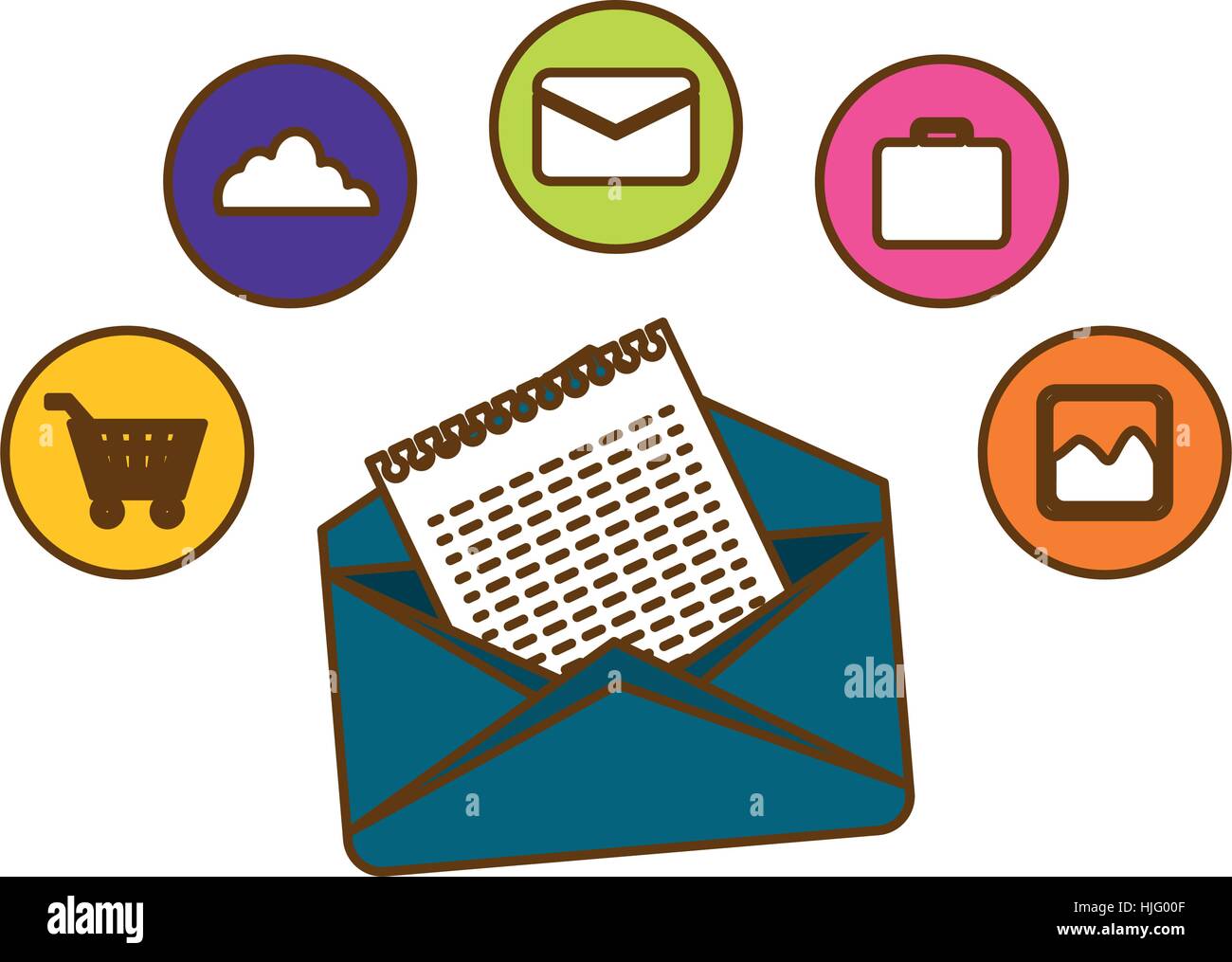 email related icons image vector illustration design Stock Vector Image ...