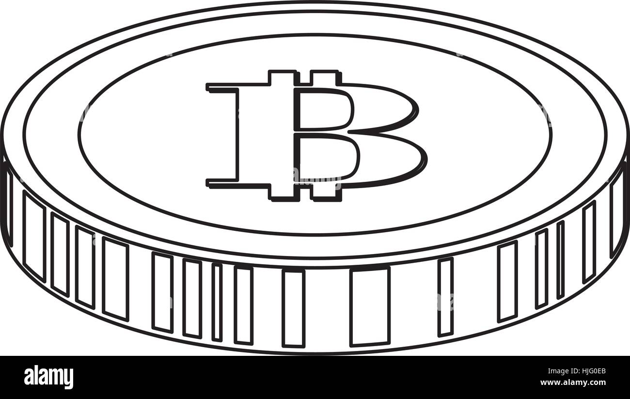 coin with letter b money related icon image simple black line vector ...
