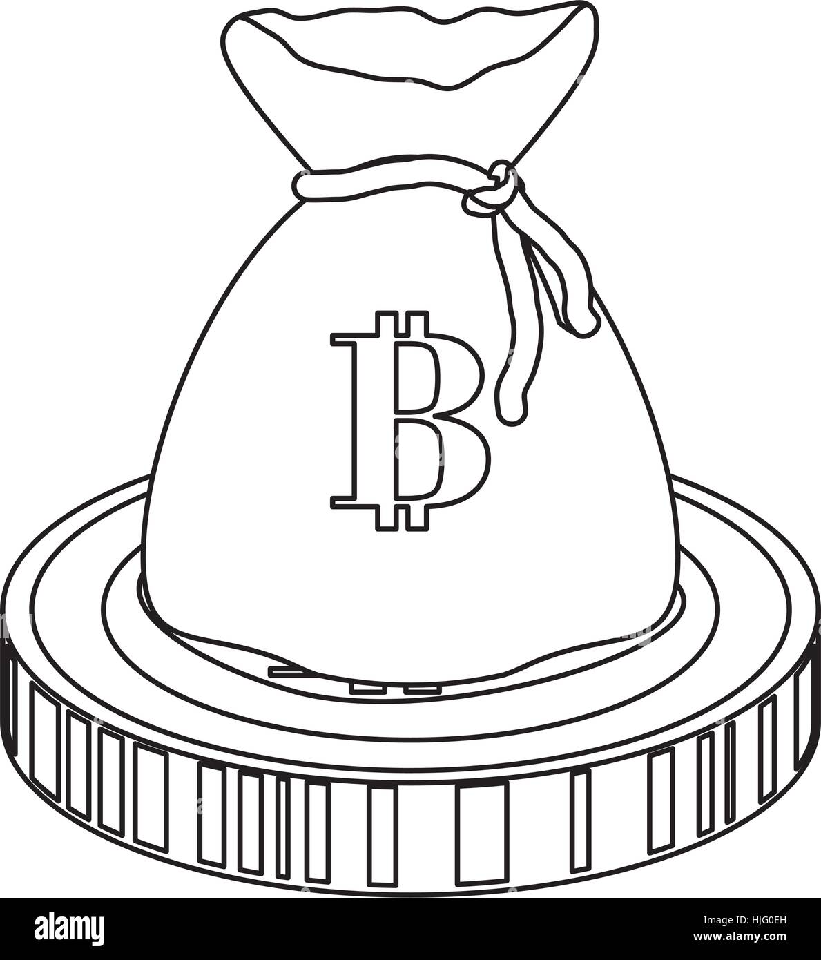 coin with letter b money related icon image simple black line vector ...