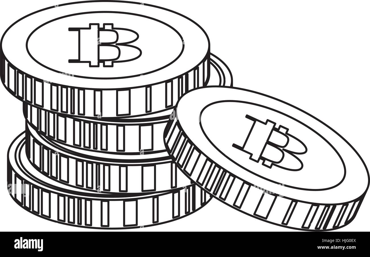 coin with letter b money related icon image simple black line vector ...