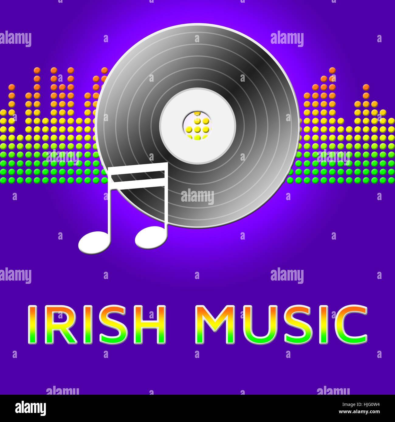 Irish Music Record Disc  Means Country And Western 3d Illustration Stock Photo