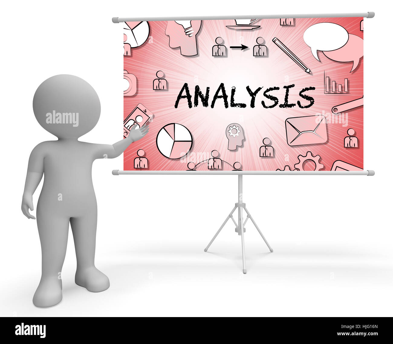 Analysis Icons Characters Representing Data Analytics And Analyse 3d ...