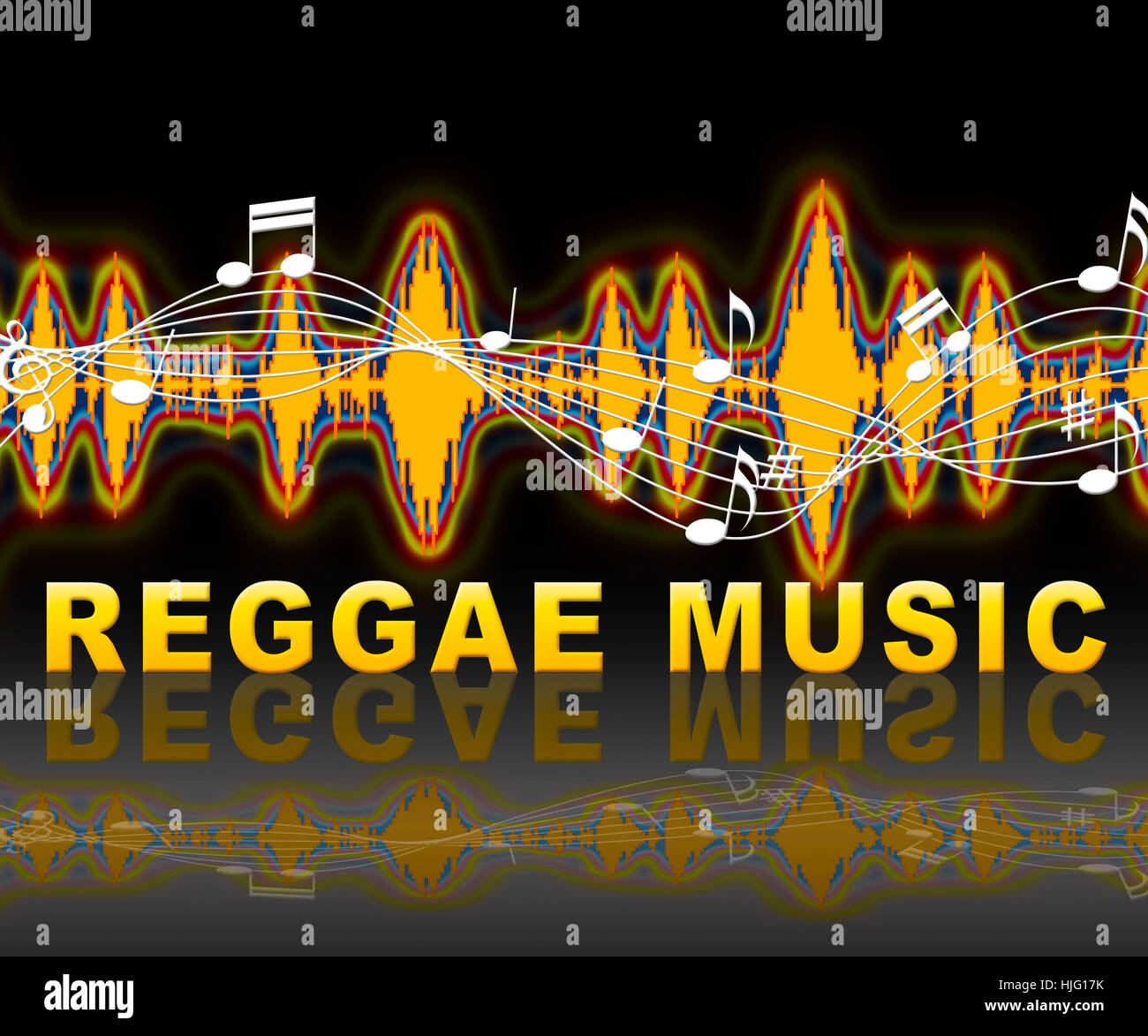 Reggae Music Soundwaves Means Sound Tracks Or Calypso Stock Photo Alamy