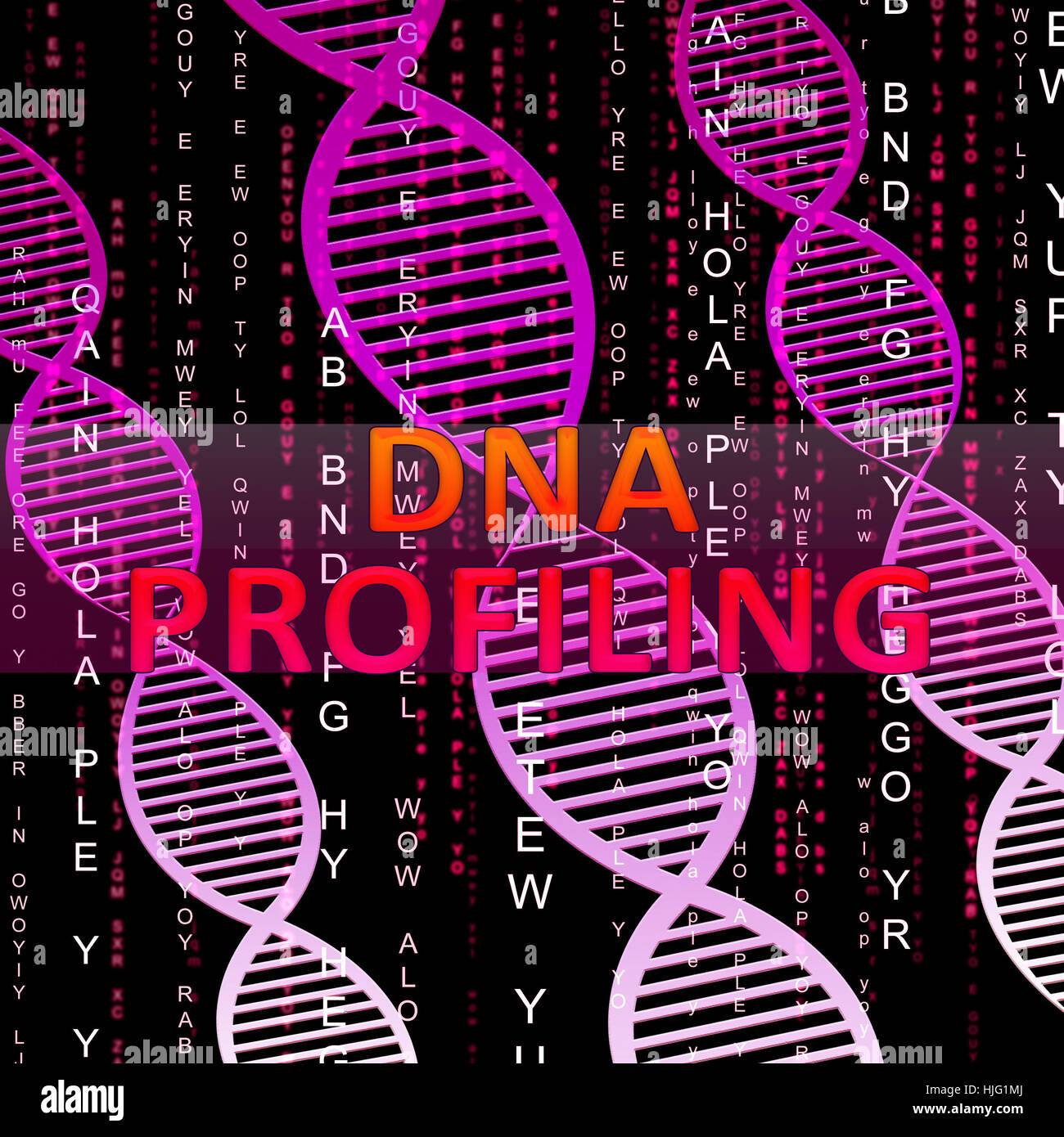 Dna Profiling Helix Means Genetic Fingerprinting 3d Illustration Stock Photo