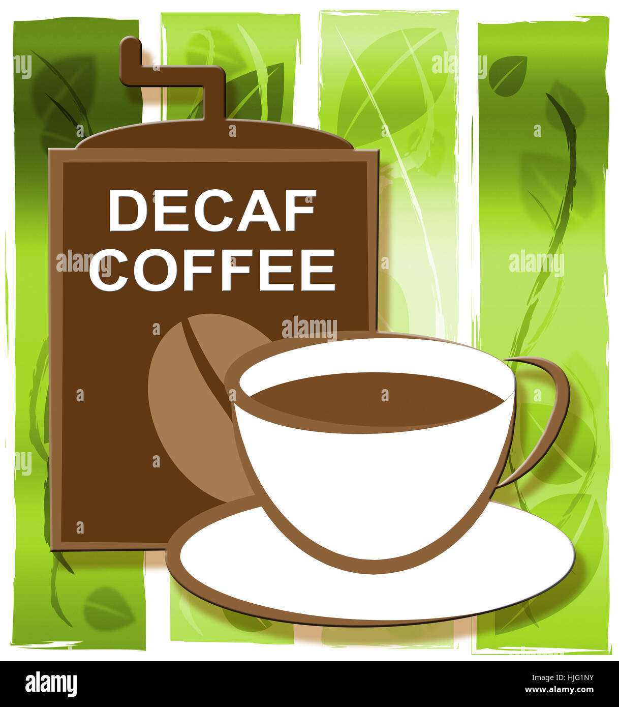 Decaf Coffee Cup Represents Restaurant Cafeteria And Drinks Stock Photo