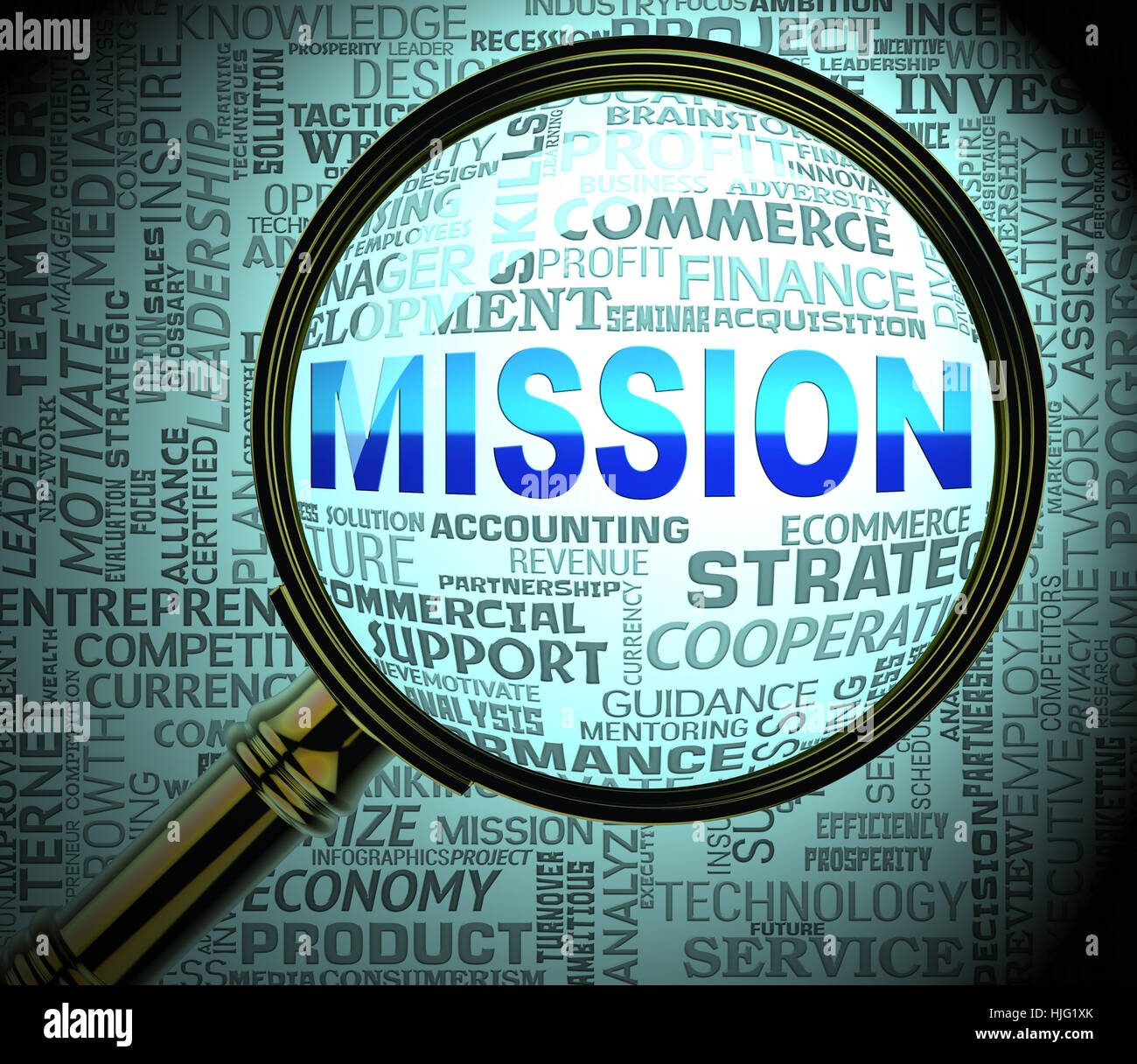 Mission Magnifier Meaning Magnify Aspirations And Missions 3d Rendering