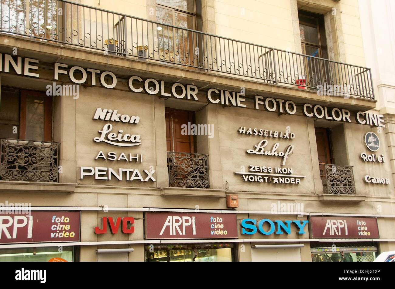 Detail of camera shop on La Rambla, Barcelona, Catalonia Province, Spain  Stock Photo - Alamy