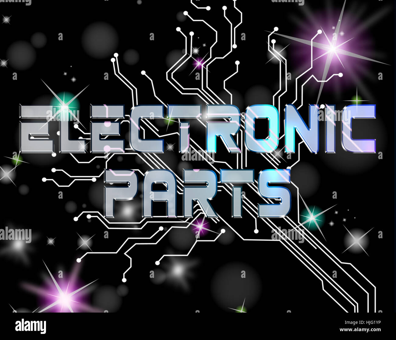 Electronic Parts Means Semiconductor Technician And Digital Stock Photo