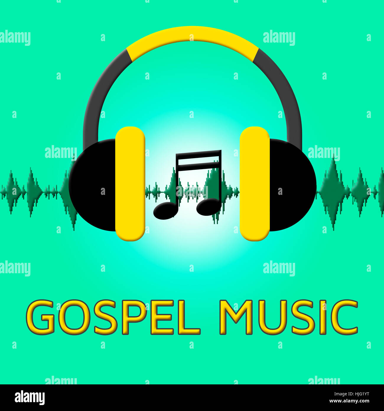 Gospel Music Headphones Sound Shows Christian Teachings 3d Illustration