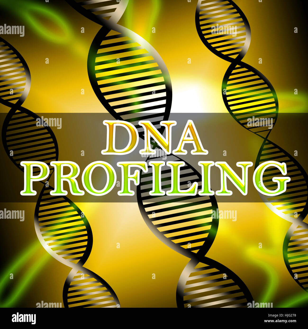 Dna Profiling Helix Shows Genetic Fingerprinting 3d Illustration Stock Photo