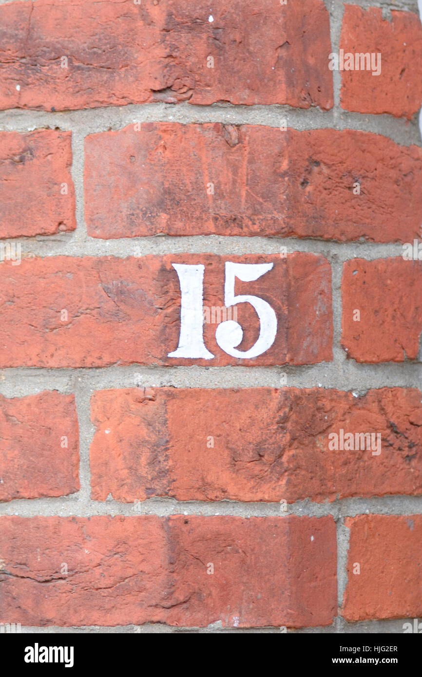 House Number 15 Sign Painted White On Red Brick Wall Stock Photo Alamy house-number-15-sign-painted-white-on-red-brick-wall-stock-photo-alamy