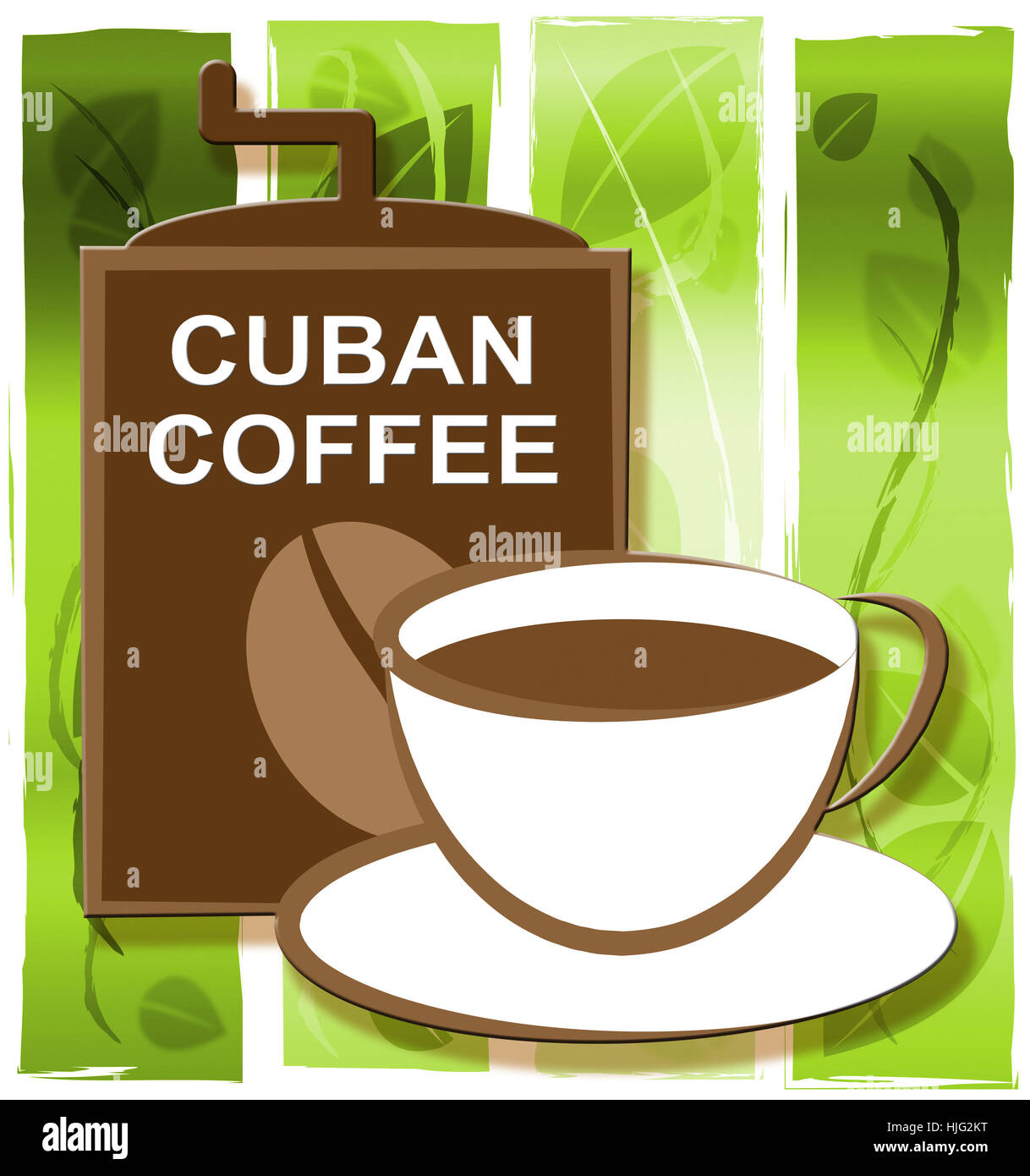 Cuban Coffee Cup And Saucer Represents Cuba Cafe Or Restaurant Stock