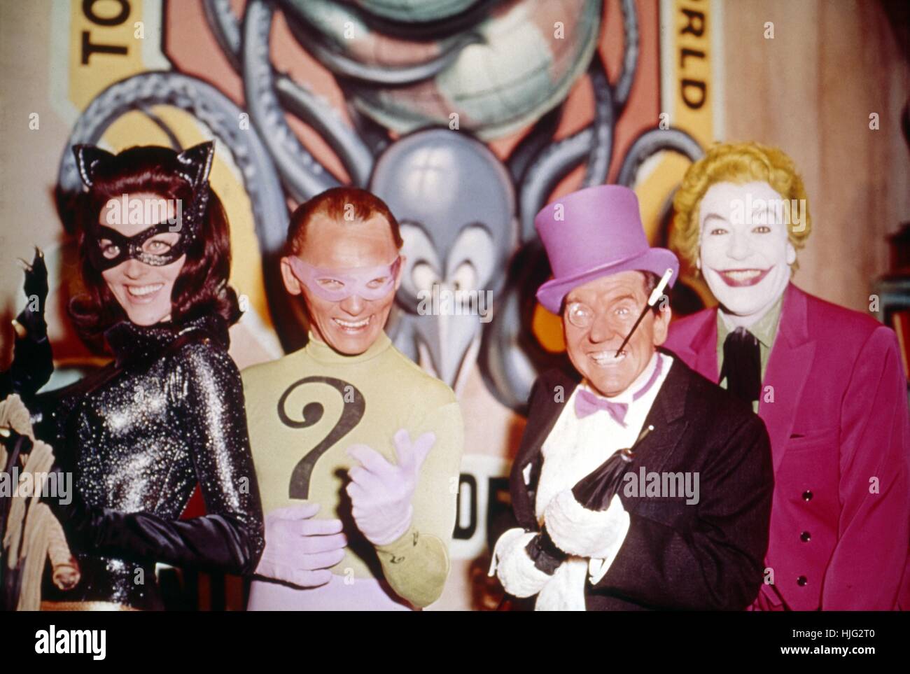 Batman  TV Series 1966 -1968 USA  Director : Leslie H. Martinson Lee Meriwether, Frank Gorshin, Burgess Meredith, Cesar Romero Stock Photo