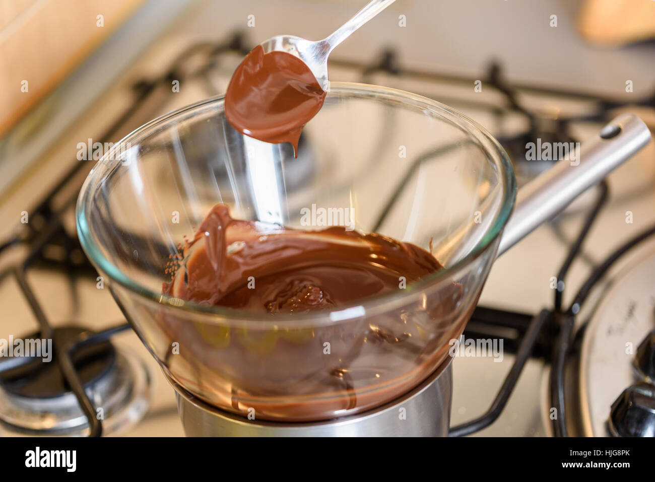 Melting Chocolate On Stove For Cooking Stock Photo Alamy