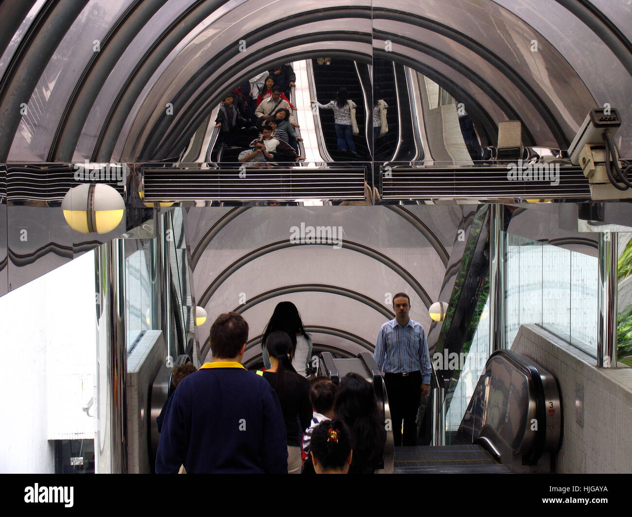 The longest escalator in the world, Hongkong, China, Asia Stock Photo