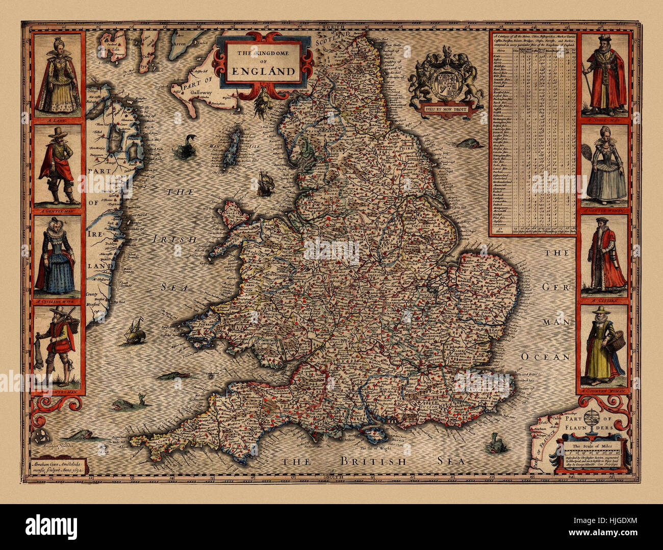 Map Of England 1630