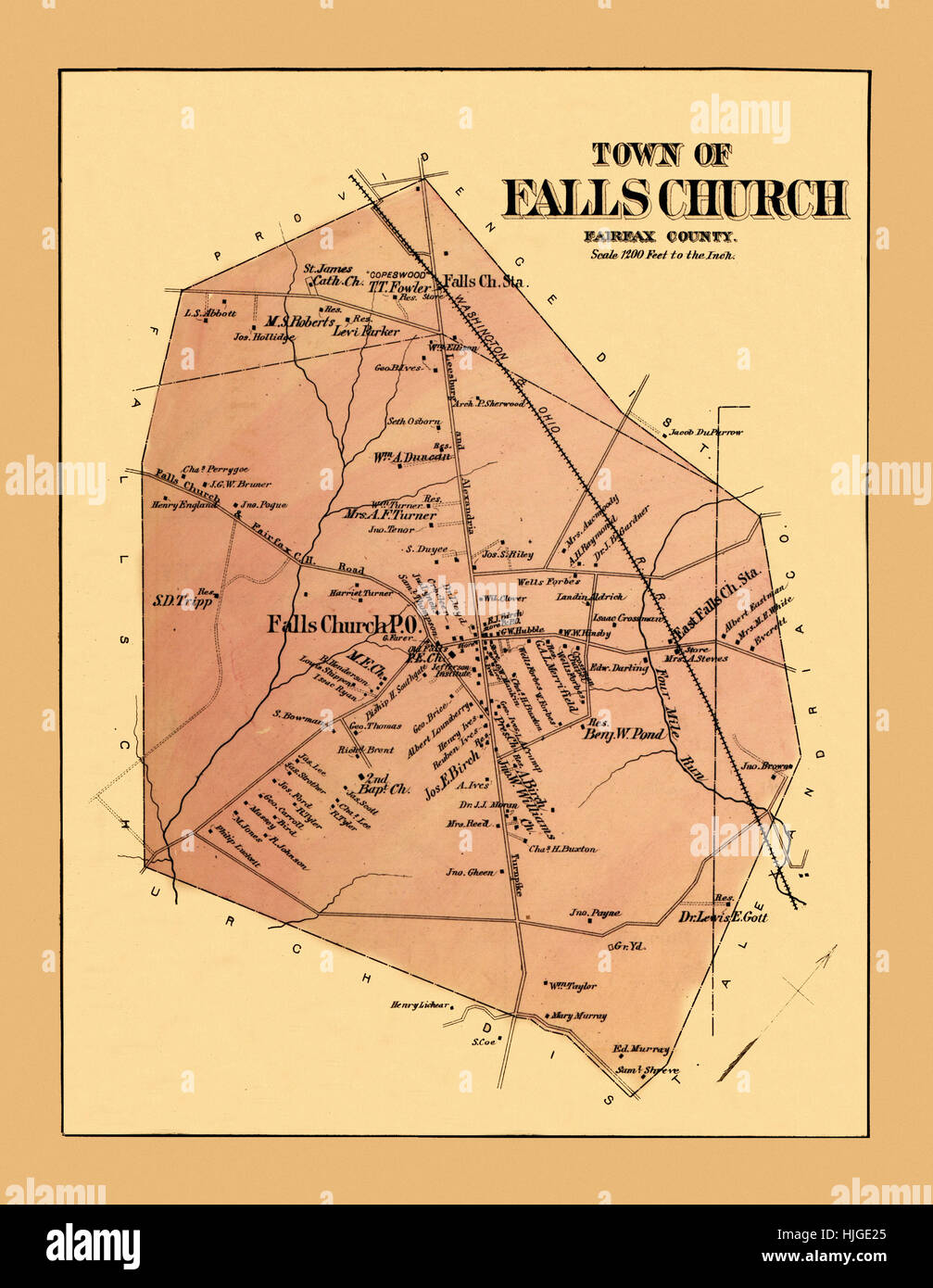 Map Of Falls Church 1879 HJGE25 