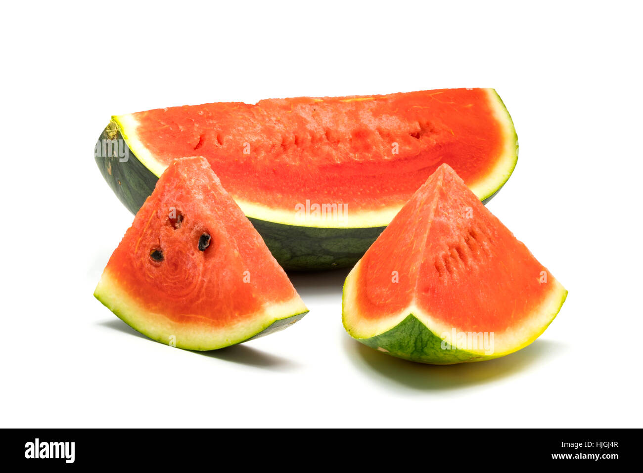 Parts of fresh watermelon isolated on white background Stock Photo Alamy