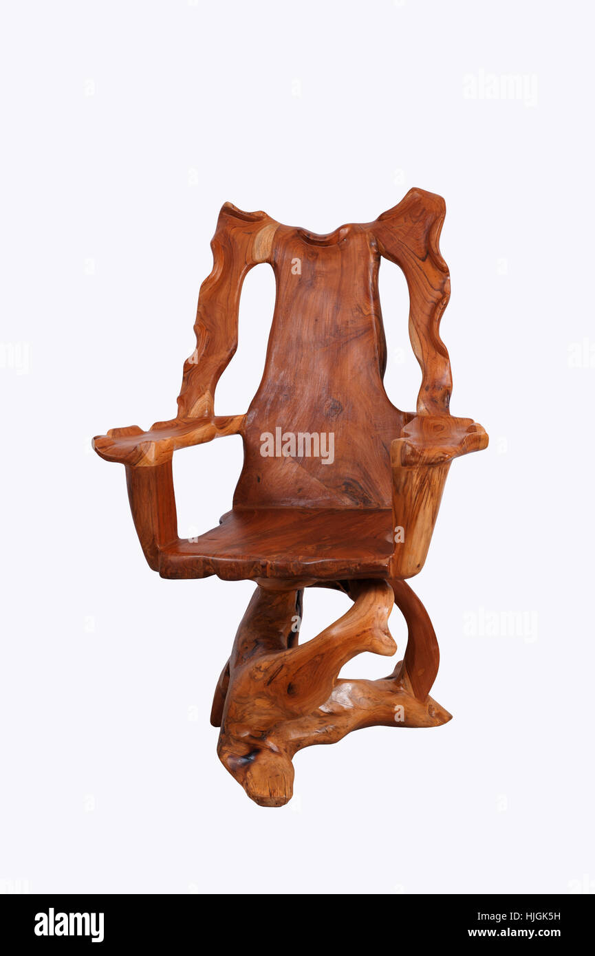 Antique wooden chair with isolated on white background Stock Photo - Alamy