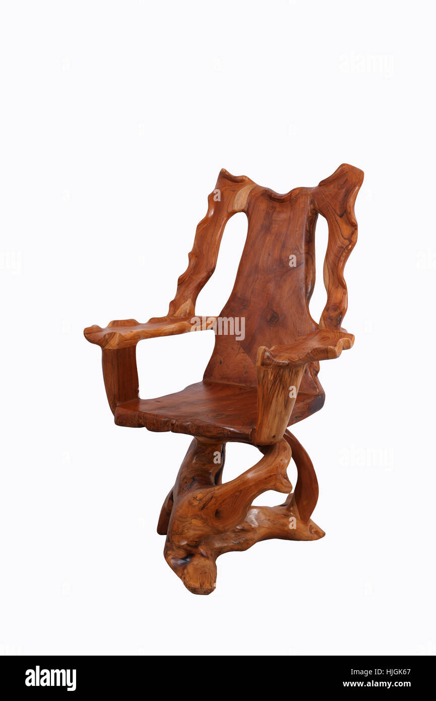 Antique wooden chair with isolated on white background Stock Photo - Alamy